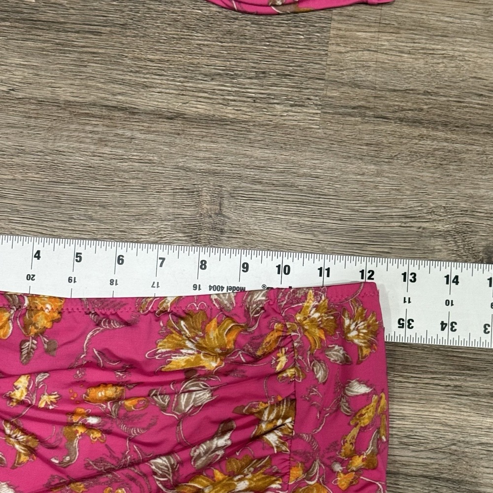 NWT Garnet Hill Bikini Pink Gold Floral Set Top Sz 2 / Bottom Sz 4 - Picture 4 of 9